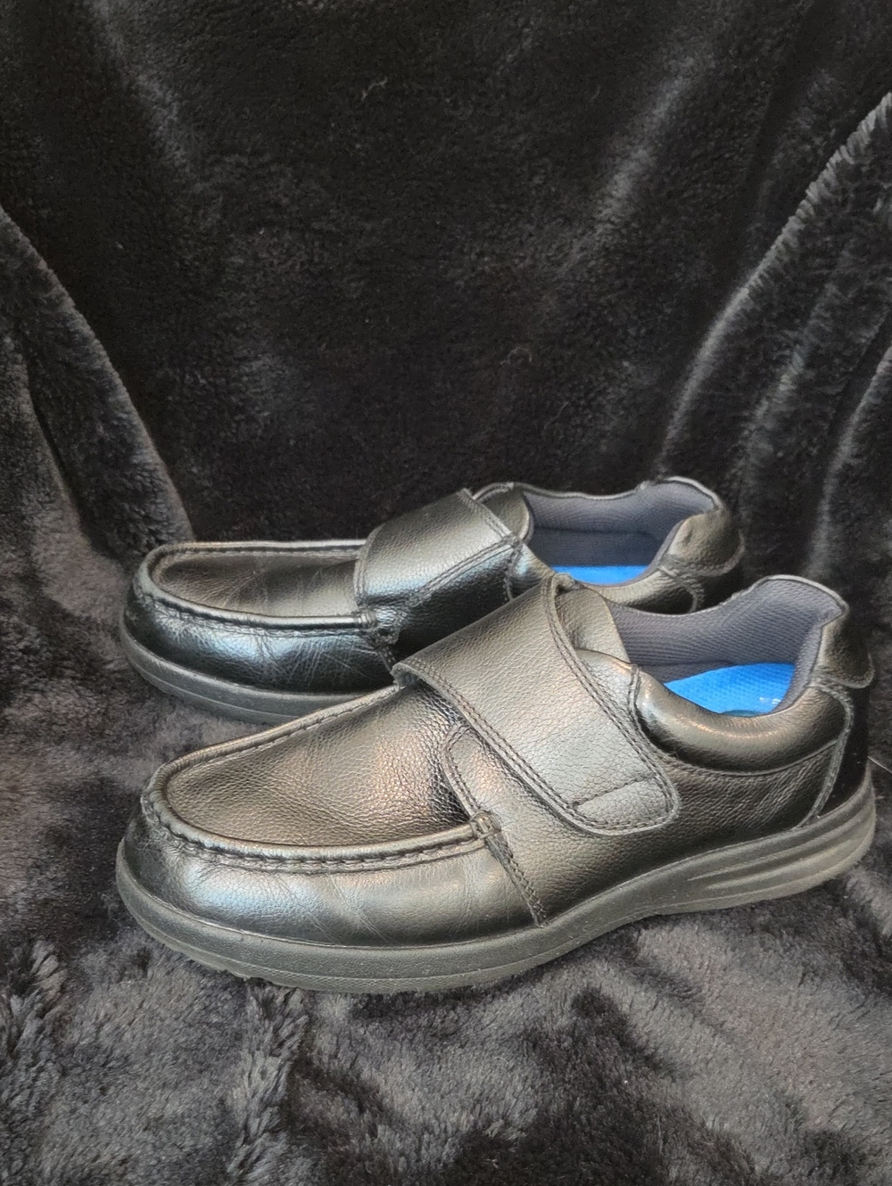 Men's Nunn Bush Black Leather Velcro Closure Dress Shoes - Sz 9M